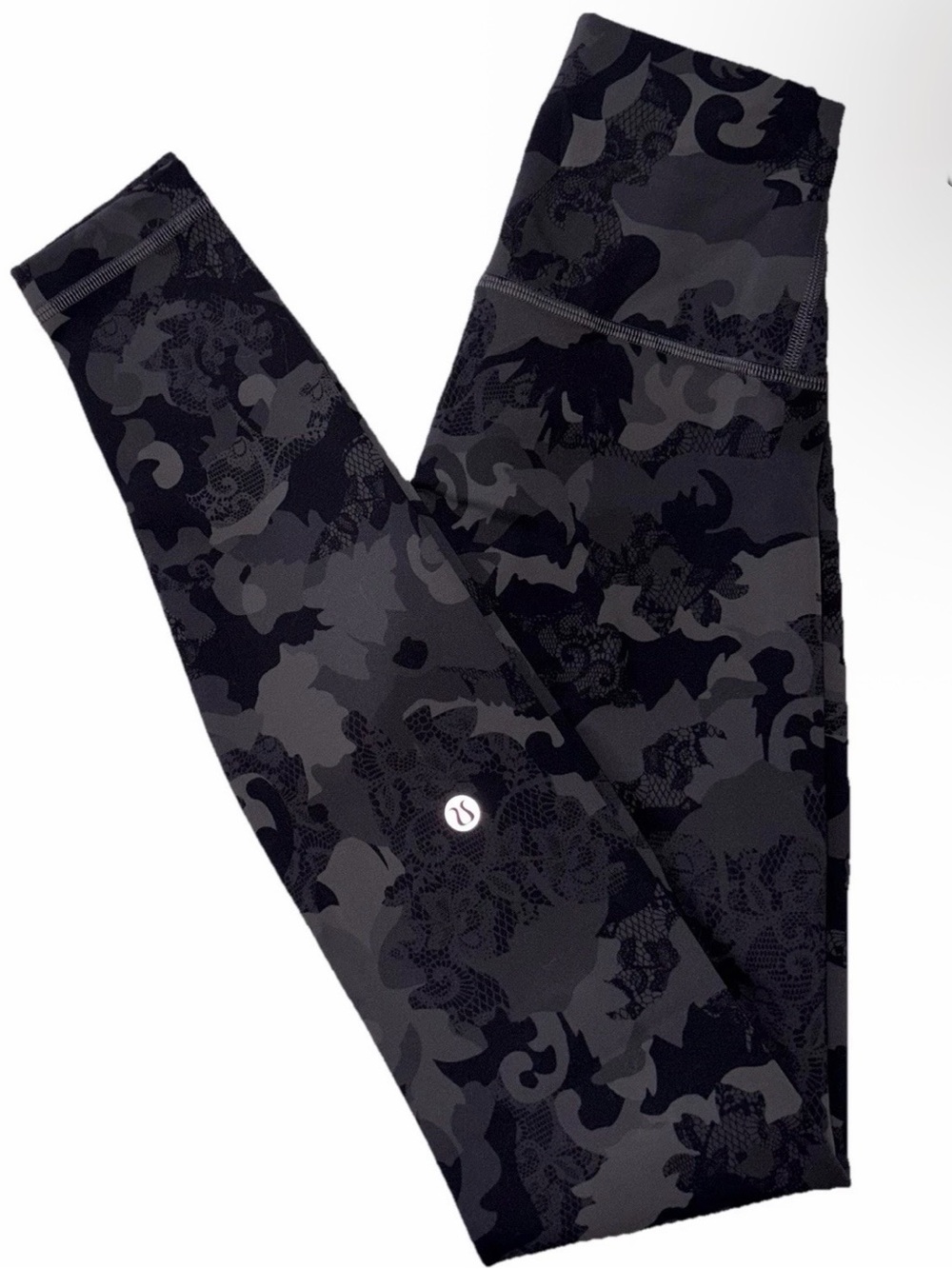 NWT*LULULEMON•SIZE 2*WUNDER TRAIN HIGH RISE 28”L PANT*HIDDEN HERITAGE LACE BLACK